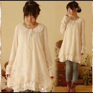 Mori girl lace kawaii dress